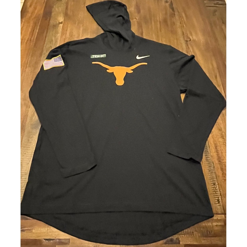 Nike Texas Longhorns Dri FIT Military  Black T-Shirt Hoodie Long Sleeve